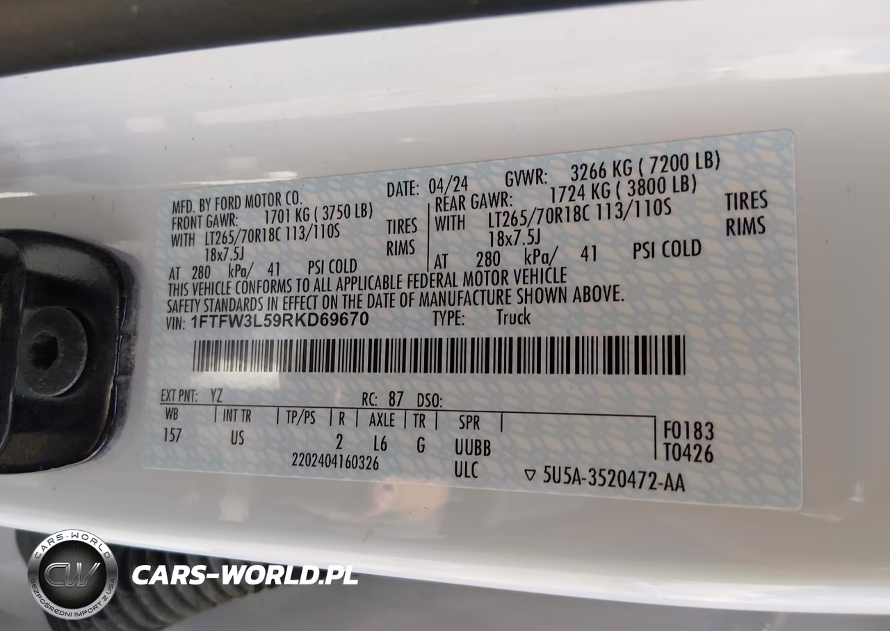 2024 Ford F-150 Xlt VIN:1FTFW3L59RKD69670 - 9