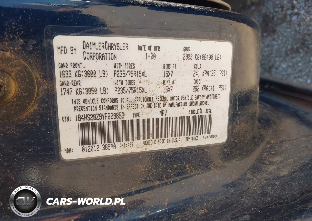 2000 Dodge Durango VIN:1B4HS28Z9YF209853 - 9