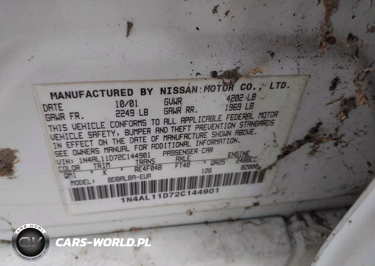 2002 Nissan Altima 2.5 S VIN:1N4AL11D72C144901 - 9