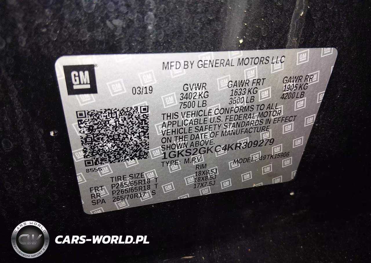 2019 GMC Yukon Xl Slt VIN:1GKS2GKC4KR309279 - 9