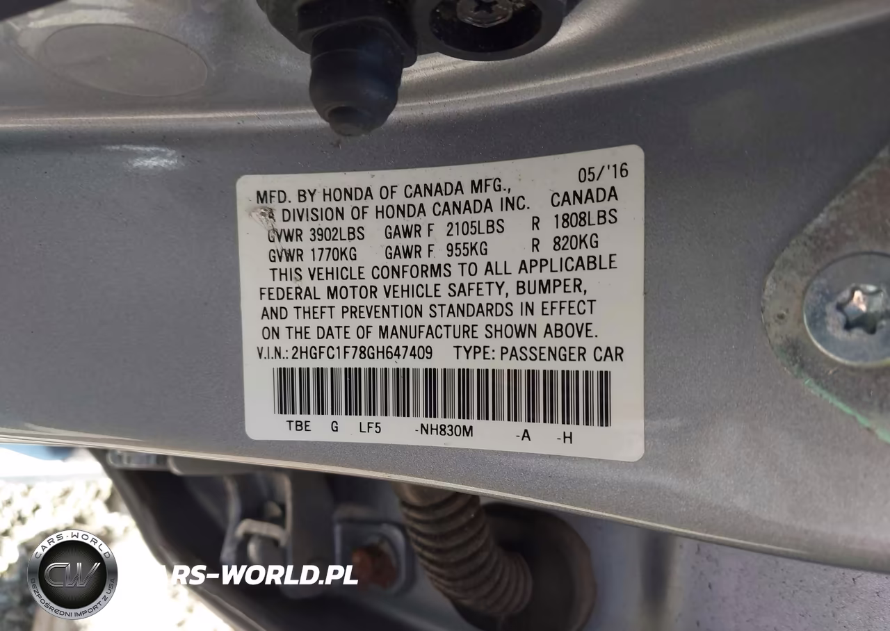 2016 Honda Civic Ex-L VIN:2HGFC1F78GH647409 - 9