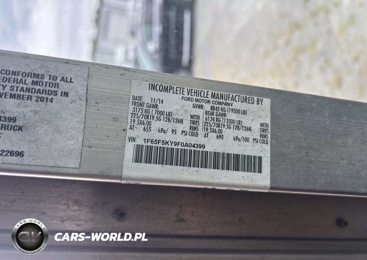 2015 Ford F-59 Commercial Stripped VIN:1F65F5KY9F0A04399 - 9