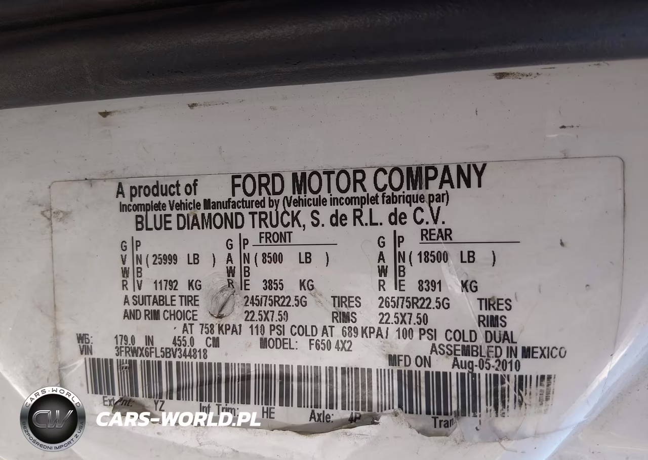 2011 Ford F-650 Xl-Xlt VIN:3FRWX6FL5BV344818 - 9