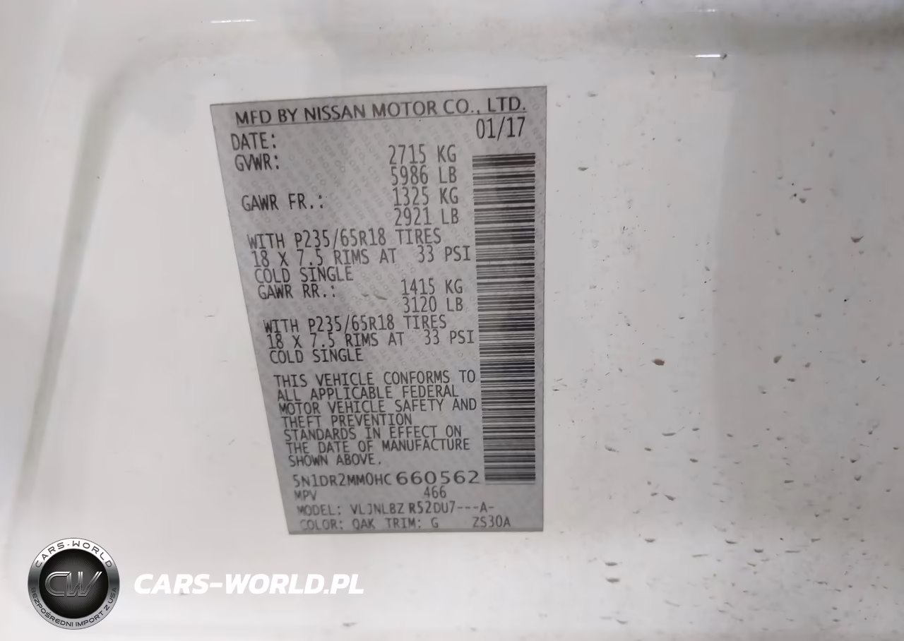 2017 Nissan Pathfinder S VIN:5N1DR2MM0HC660562 - 9