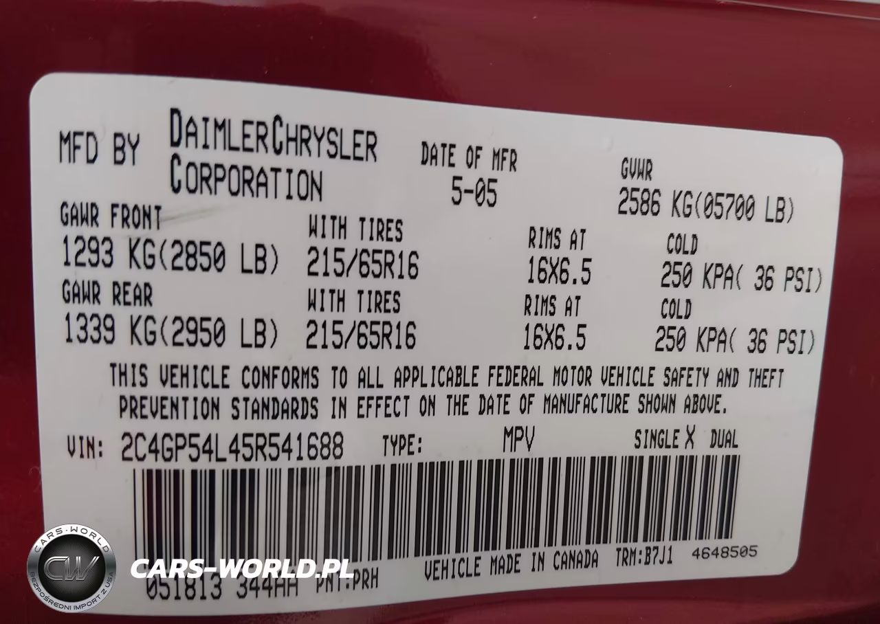 2005 Chrysler Town & Country Touring VIN:2C4GP54L45R541688 - 9