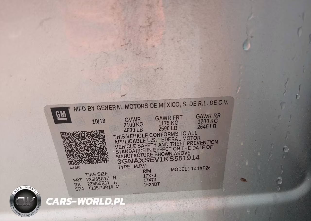 2019 Chevrolet Equinox Ls VIN:3GNAXSEV1KS551914 - 9