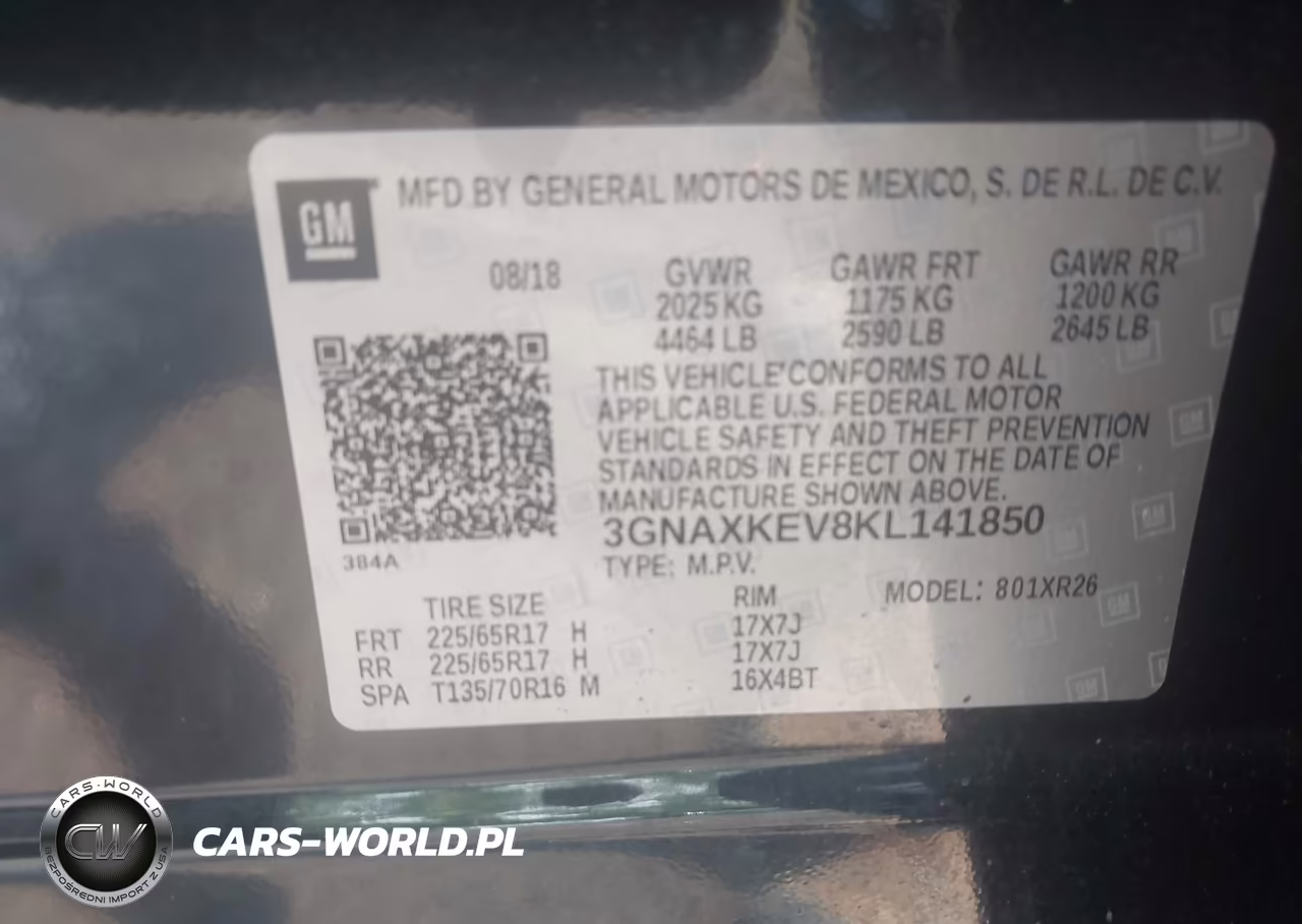 2019 Chevrolet Equinox Lt VIN:3GNAXKEV8KL141850 - 9