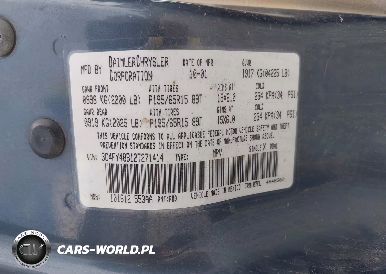 2002 Chrysler Pt Cruiser VIN:3C4FY48B12T271414 - 9