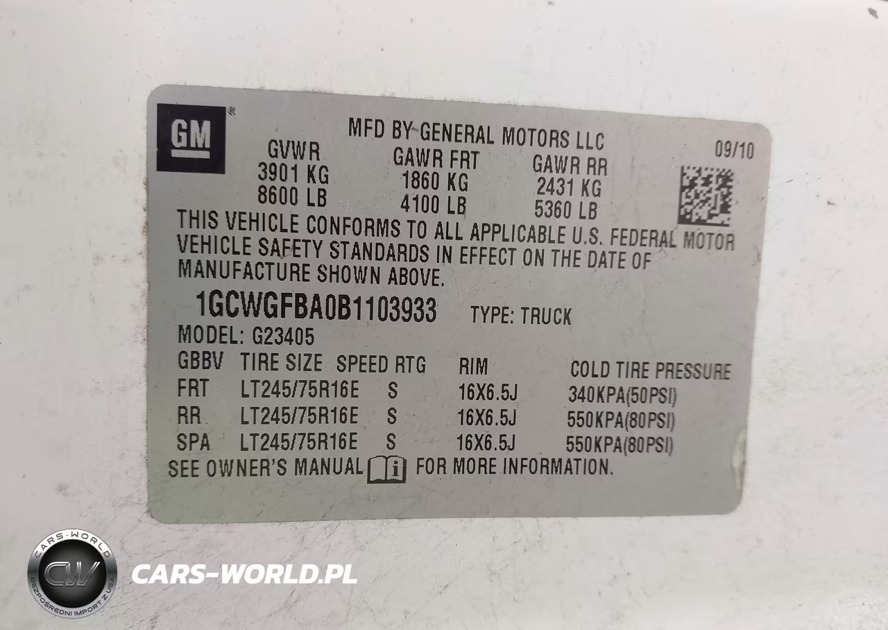 2011 Chevrolet Express 2500 Work Van VIN:1GCWGFBA0B1103933 - 9