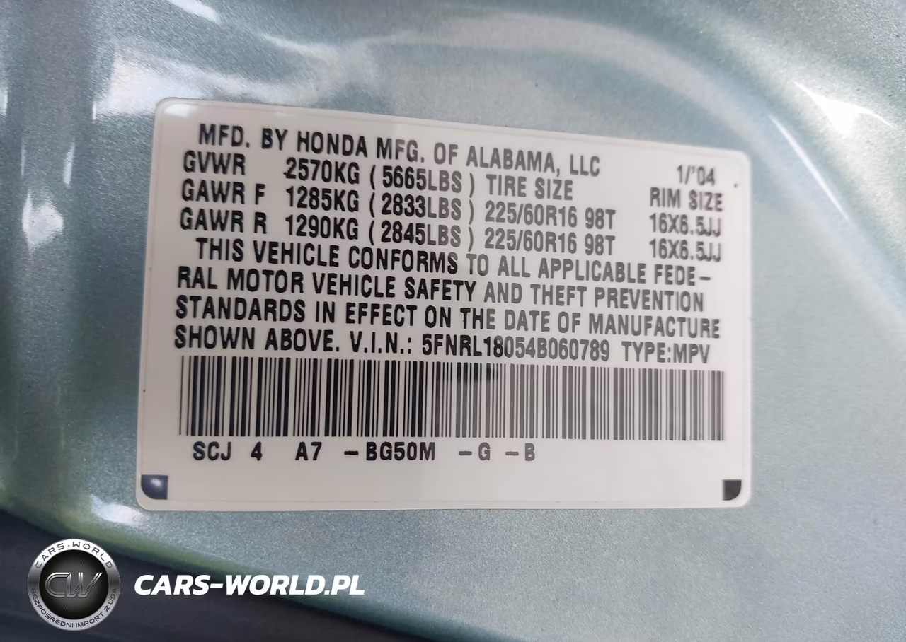 2004 Honda Odyssey Ex-L VIN:5FNRL18054B060789 - 9