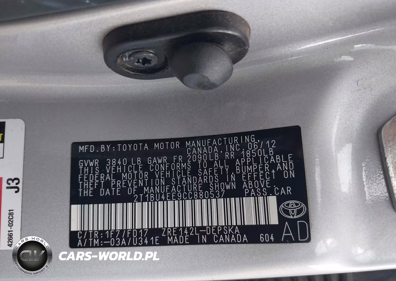2012 Toyota Corolla S VIN:2T1BU4EE9CC880537 - 9
