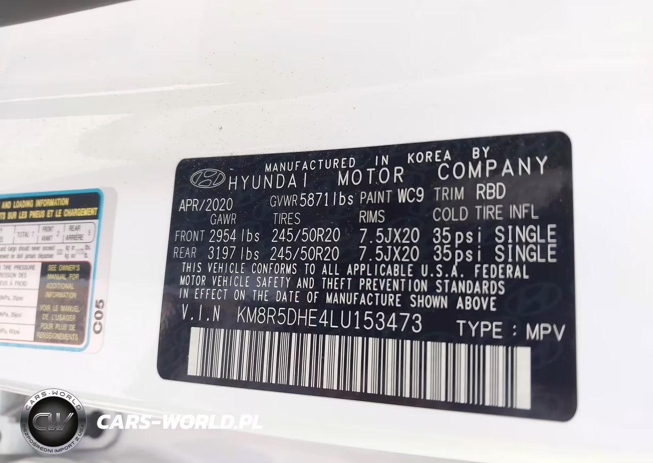 2020 Hyundai Palisade Limited VIN:KM8R5DHE4LU153473 - 9
