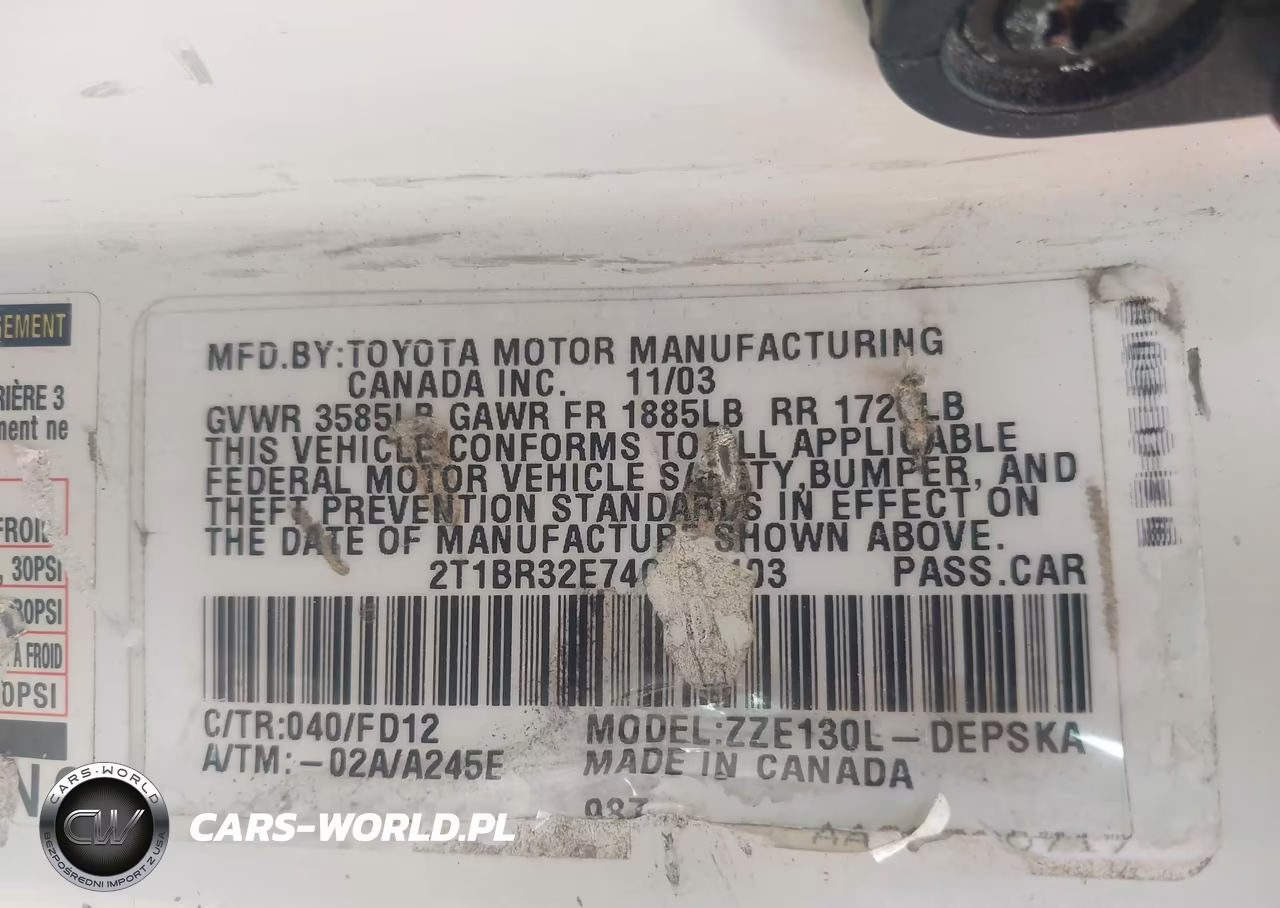 2004 Toyota Corolla S VIN:2T1BR32E74C251103 - 9