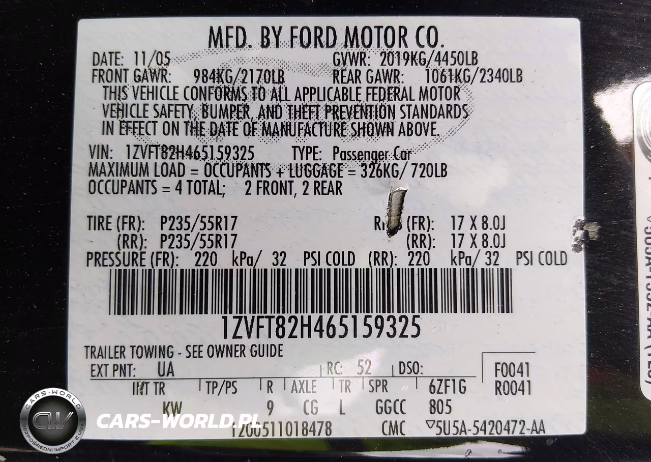 2006 Ford Mustang Gt VIN:1ZVFT82H465159325 - 9