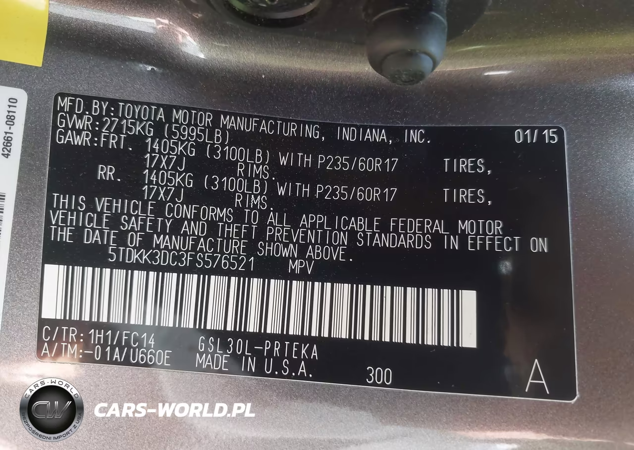 2015 Toyota Sienna Le 8 Passenger VIN:5TDKK3DC3FS576521 - 9