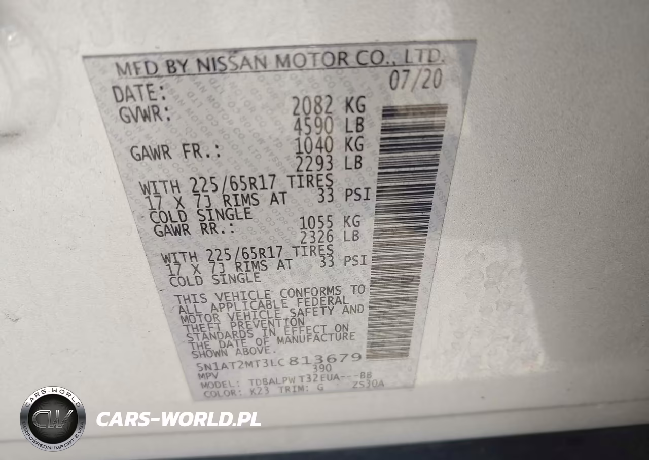 2020 Nissan Rogue S Fwd VIN:5N1AT2MT3LC813679 - 9