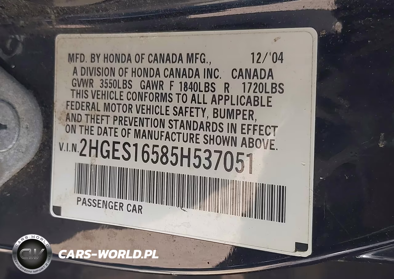 2005 Honda Civic Lx VIN:2HGES16585H537051 - 9