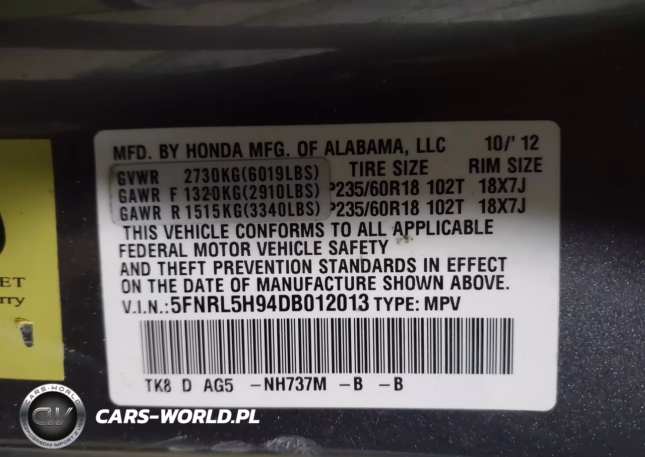 2013 Honda Odyssey Touring-Touring Elite VIN:5FNRL5H94DB012013 - 9