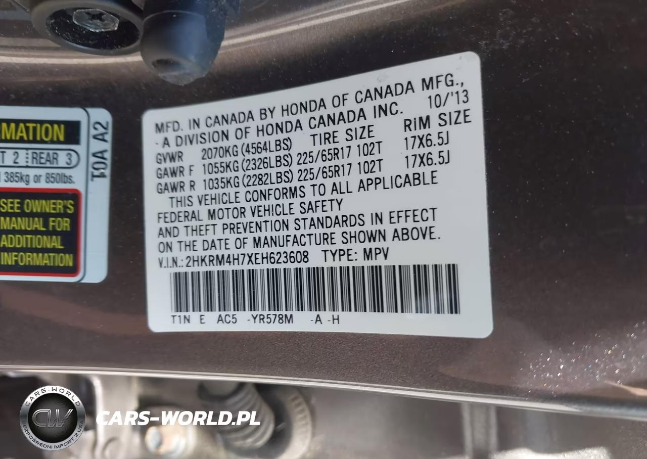 2014 Honda Cr-V Ex-L VIN:2HKRM4H7XEH623608 - 9