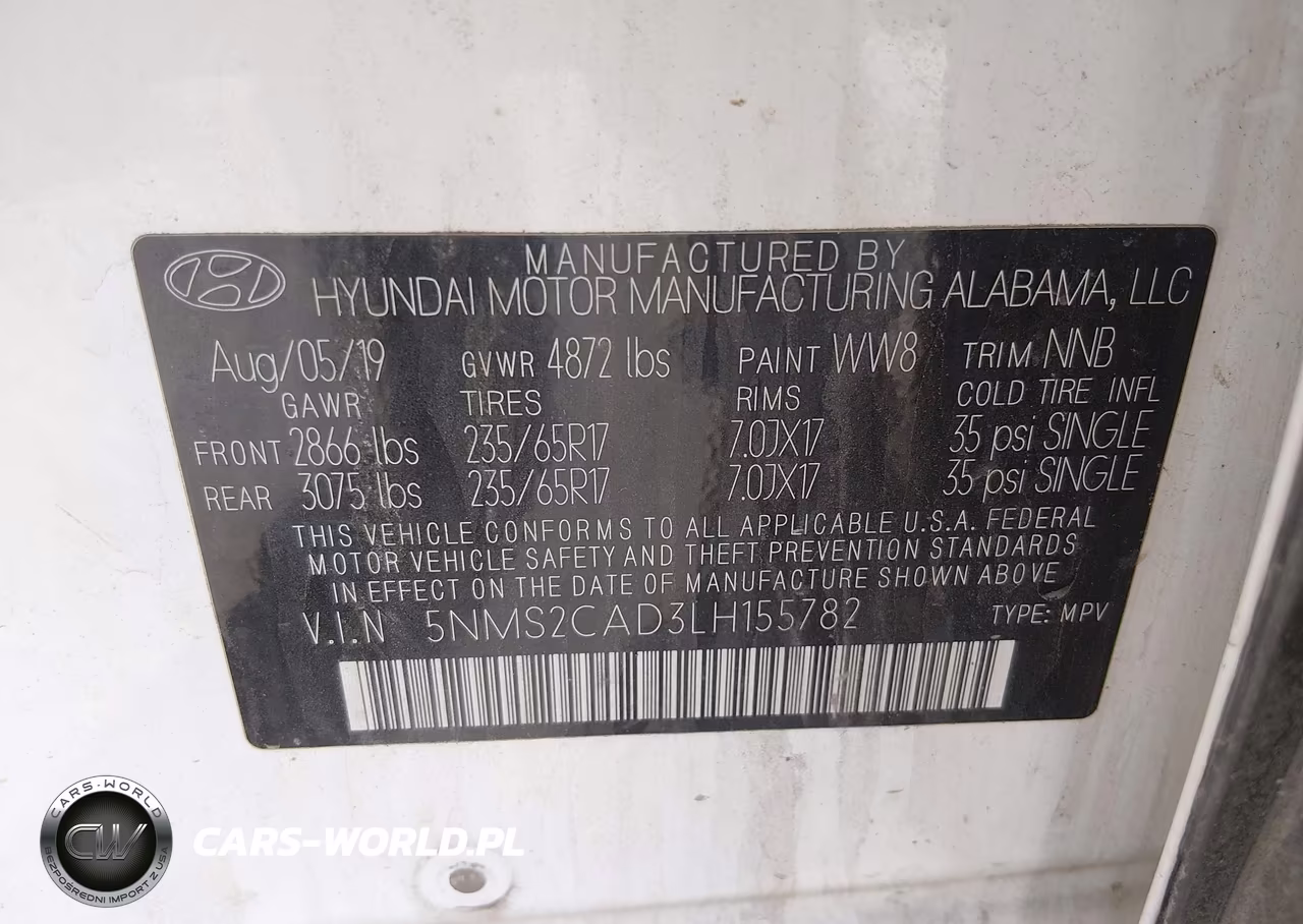 2020 Hyundai Santa Fe Se VIN:5NMS2CAD3LH155782 - 9