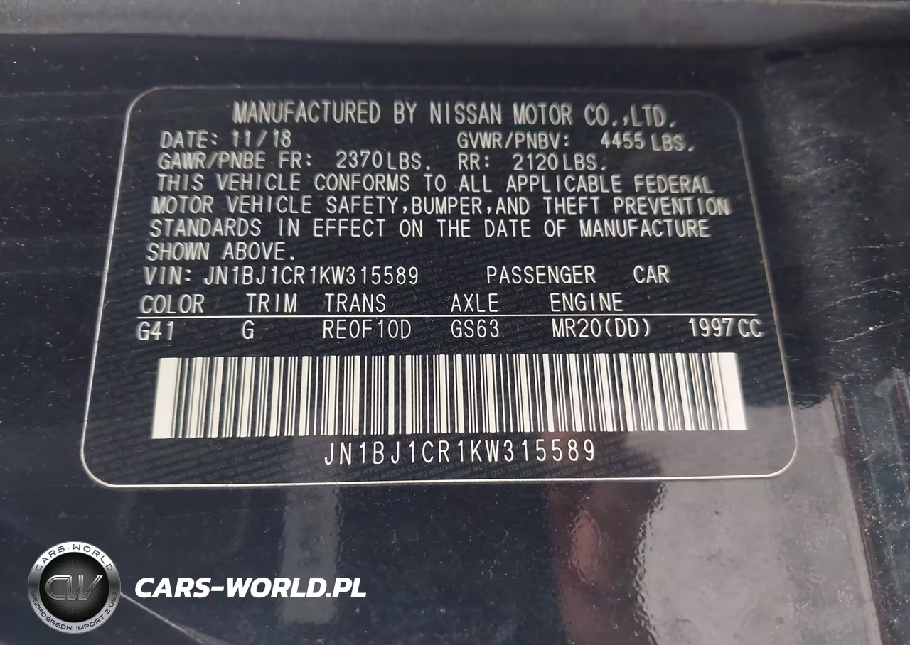 2019 Nissan Rogue Sport S VIN:JN1BJ1CR1KW315589 - 9