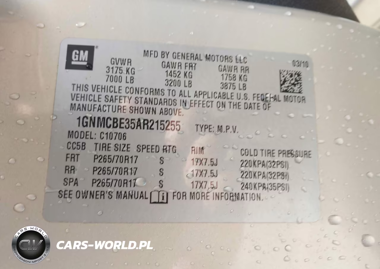 2010 Chevrolet Tahoe Lt VIN:1GNMCBE35AR215255 - 9