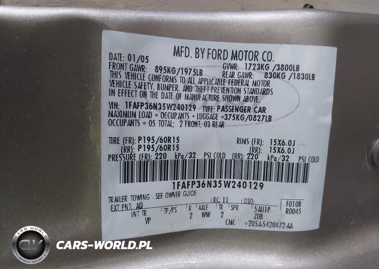 2005 Ford Focus Zxw VIN:1FAFP36N35W240129 - 9