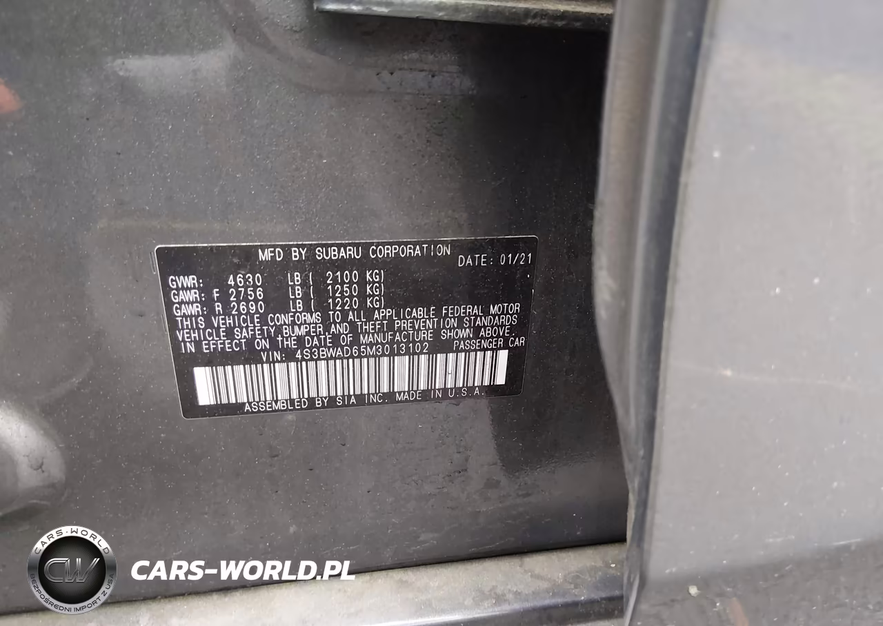 2021 Subaru Legacy Premium VIN:4S3BWAD65M3013102 - 9