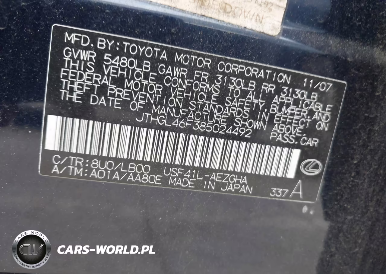 2008 Lexus Ls 460 L VIN:JTHGL46F385024492 - 9