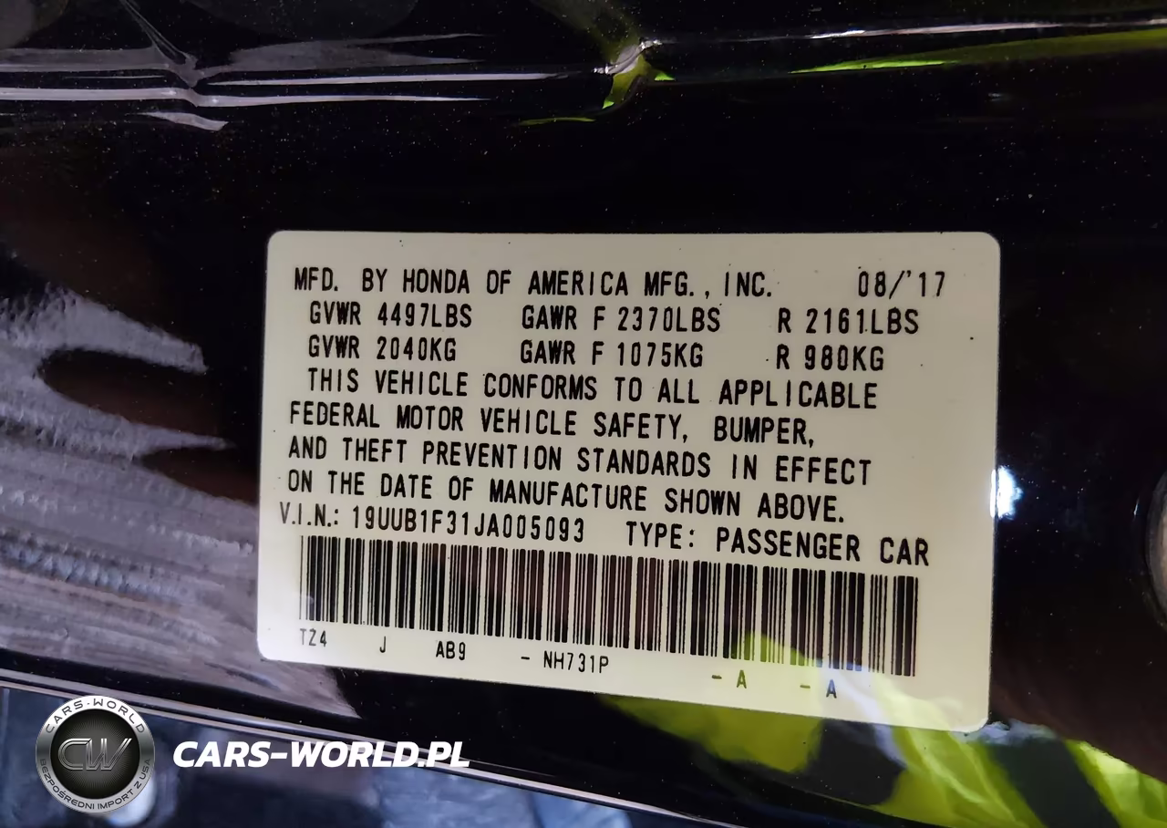 2018 Acura Tlx VIN:19UUB1F31JA005093 - 9