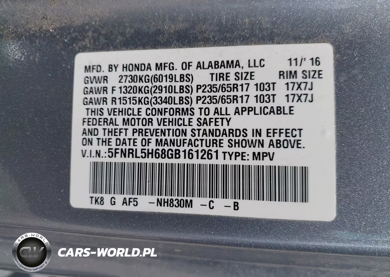 2016 Honda Odyssey Ex-L VIN:5FNRL5H68GB161261 - 9