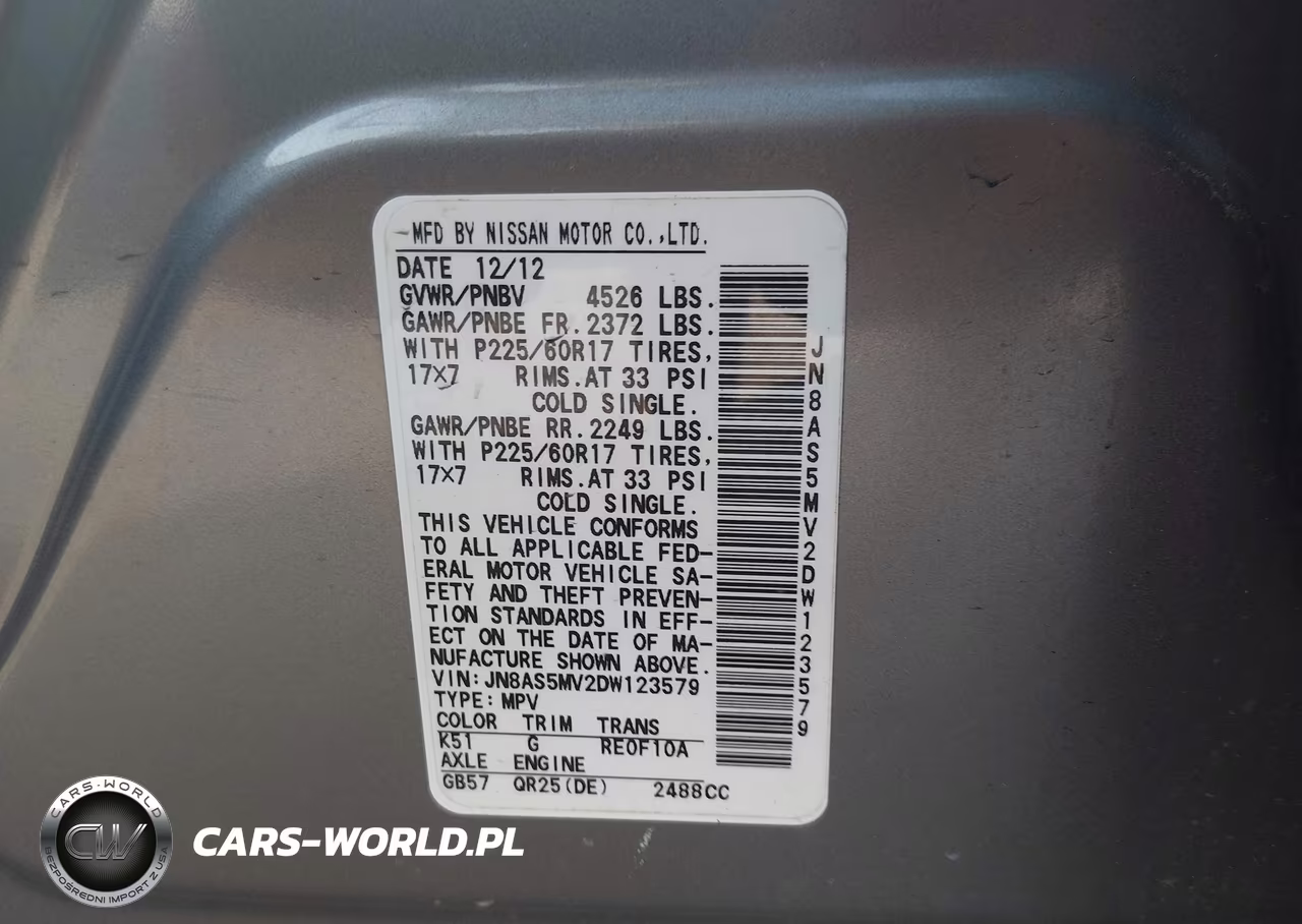 2013 Nissan Rogue Sv VIN:JN8AS5MV2DW123579 - 9
