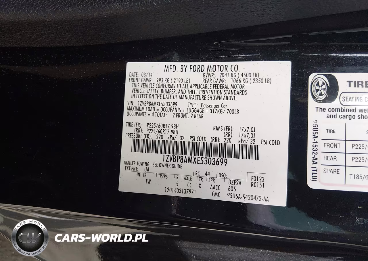 2014 Ford Mustang V6 VIN:1ZVBP8AMXE5303699 - 9