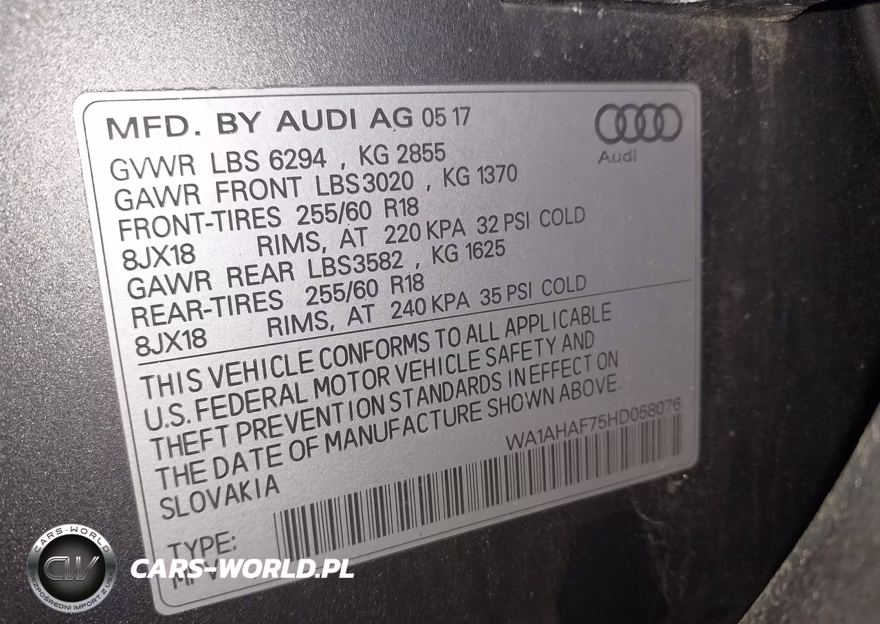 2017 Audi Q7 2.0T Premium VIN:WA1AHAF75HD058076 - 9
