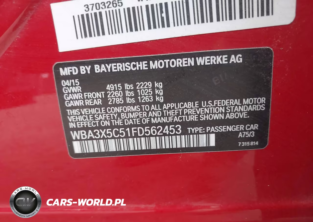 2015 BMW 328I Gran Turismo xDrive VIN:WBA3X5C51FD562453 - 9