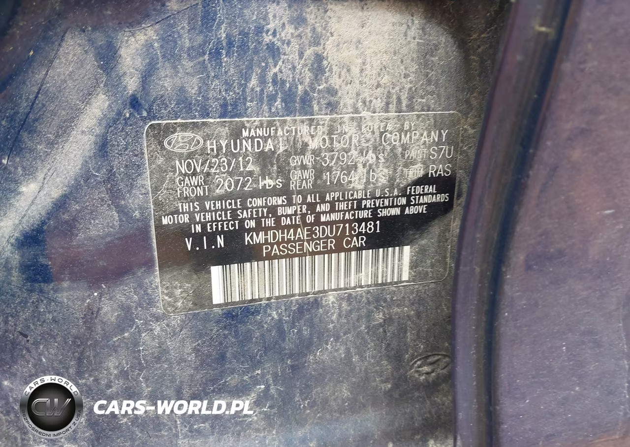 2013 Hyundai Elantra Gls VIN:KMHDH4AE3DU713481 - 9