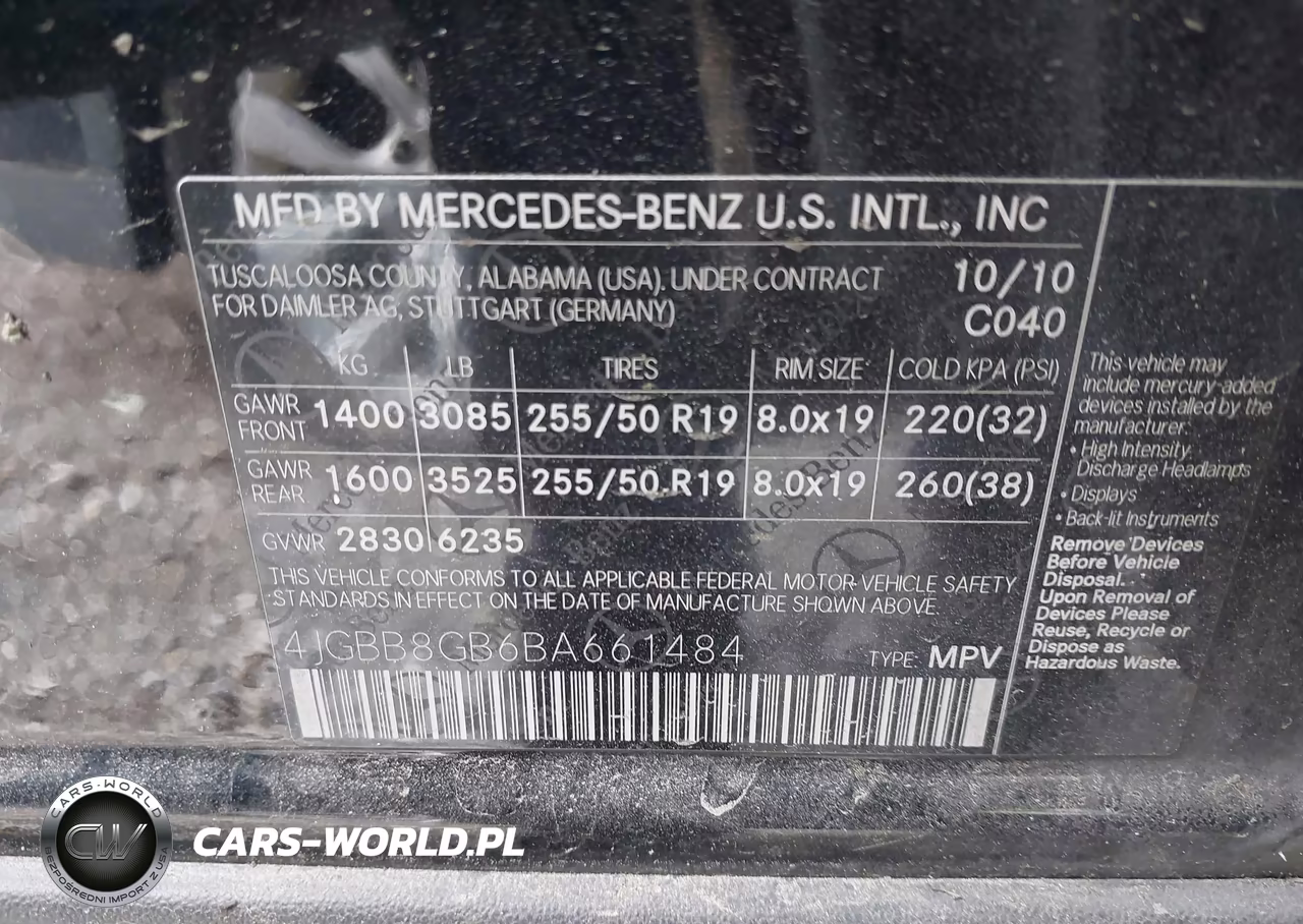 2011 Mercedes-Benz Ml 350 4Matic VIN:4JGBB8GB6BA661484 - 9