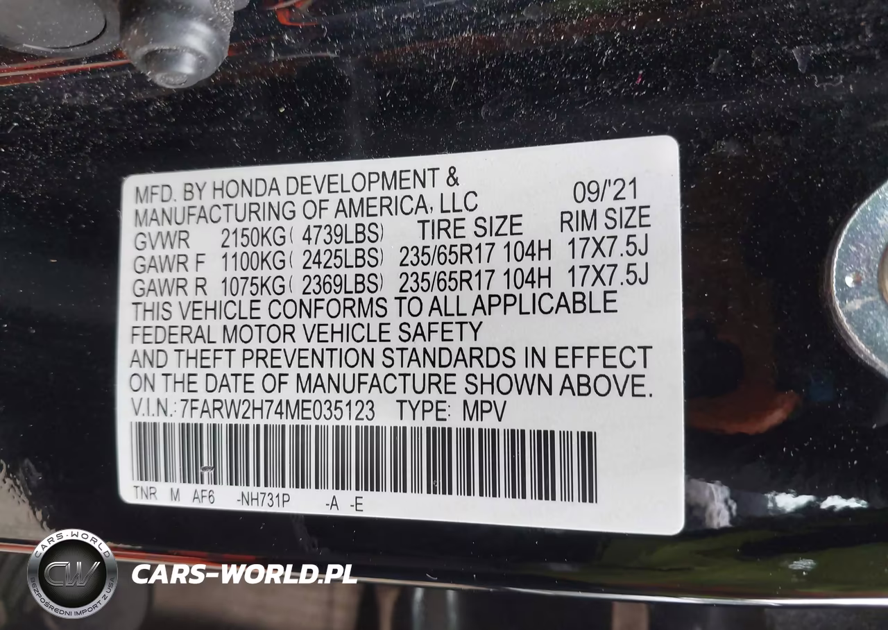 2021 Honda Cr-V Awd Special Edition VIN:7FARW2H74ME035123 - 9