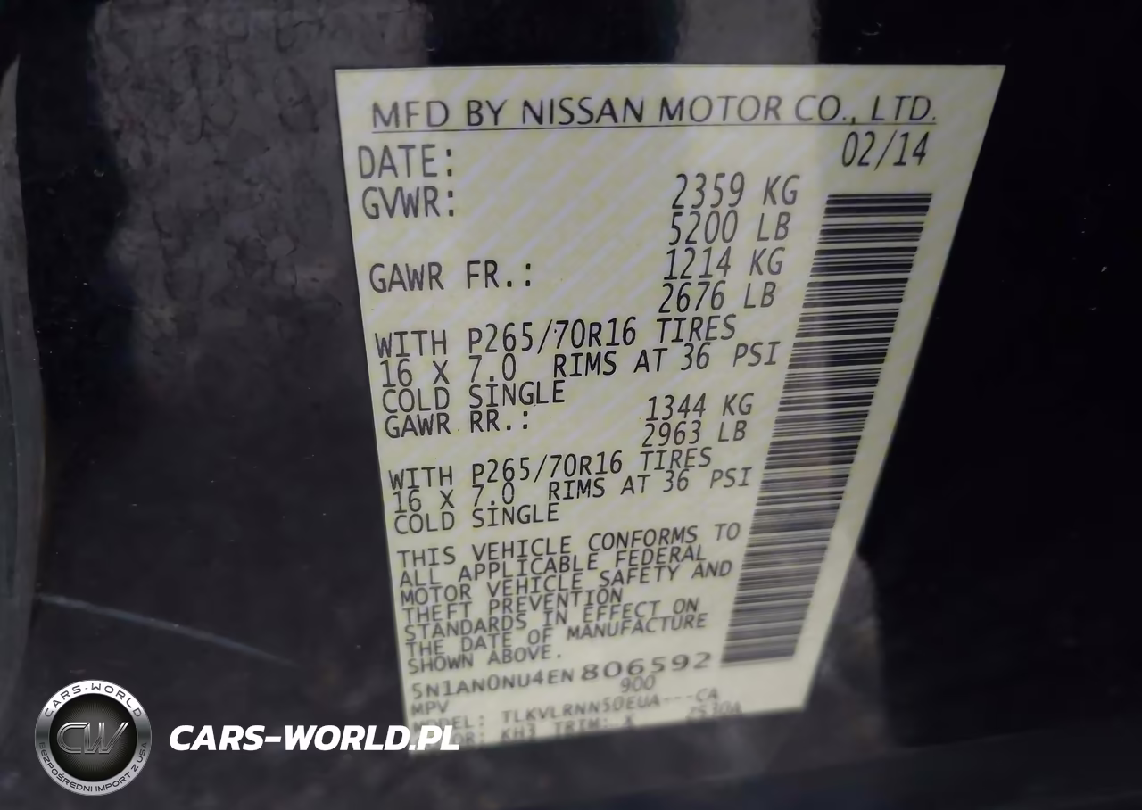 2014 Nissan Xterra S-X VIN:5N1AN0NU4EN806592 - 9