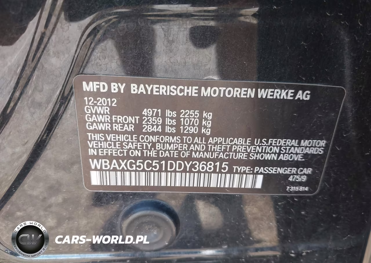 2013 BMW 528I VIN:WBAXG5C51DDY36815 - 9