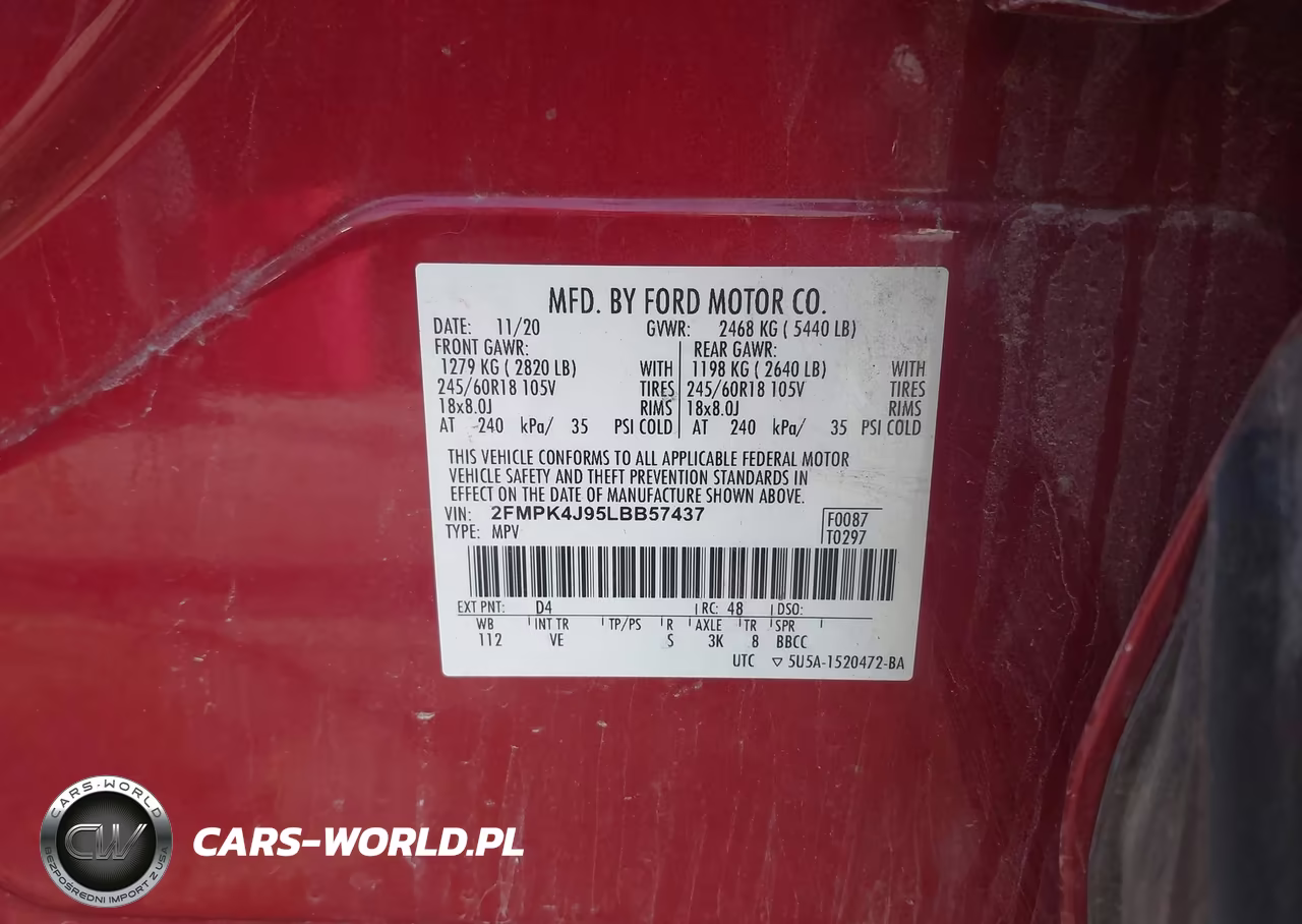 2020 Ford Edge Sel VIN:2FMPK4J95LBB57437 - 9