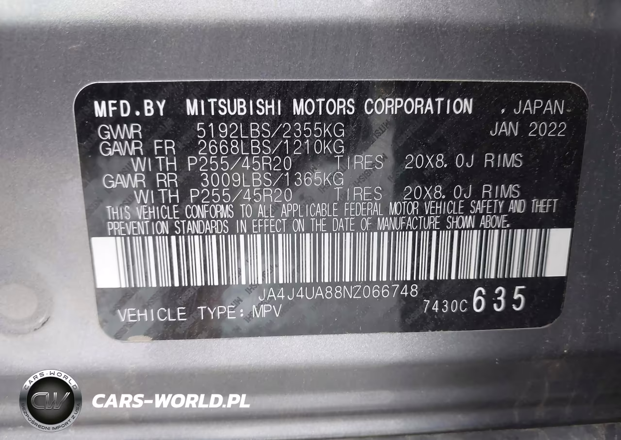 2022 Mitsubishi Outlander Black Edition S-Awc VIN:JA4J4UA88NZ066748 - 9