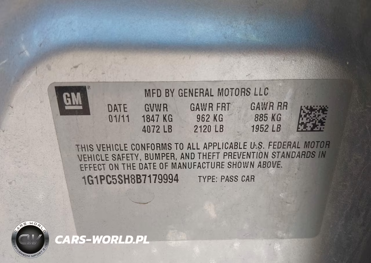 2011 Chevrolet Cruze Ls VIN:1G1PC5SH8B7179994 - 9