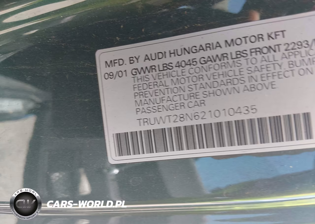 2002 Audi Tt 1.8L-Alms Commemorative Edition VIN:TRUWT28N621010435 - 9