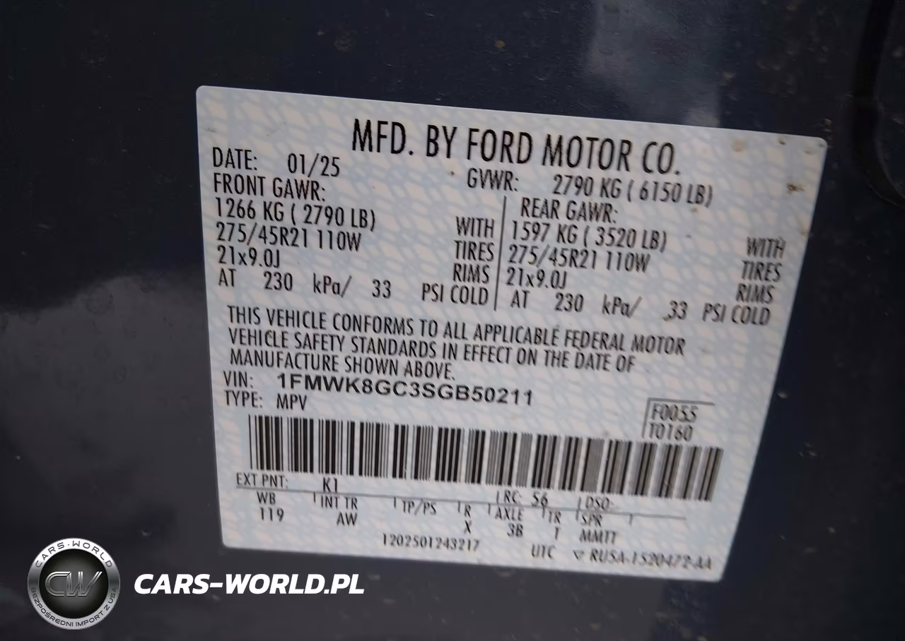 2025 Ford Explorer St VIN:1FMWK8GC3SGB50211 - 9