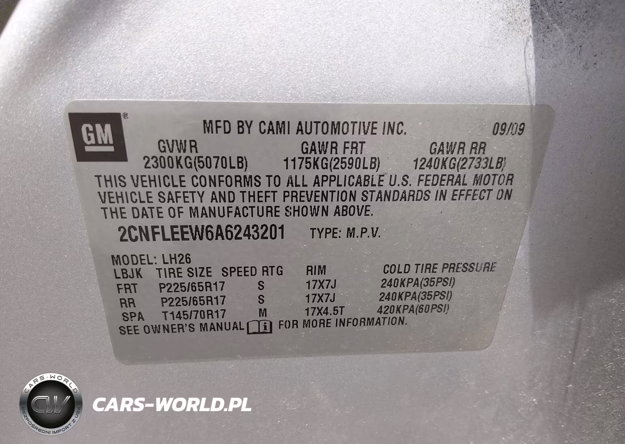 2010 Chevrolet Equinox Lt VIN:2CNFLEEW6A6243201 - 9