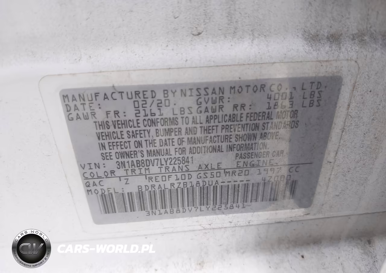 2020 Nissan Sentra Sr Xtronic Cvt VIN:3N1AB8DV7LY225841 - 9