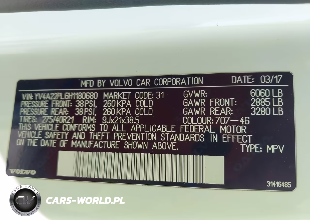 2017 Volvo Xc90 T6 VIN:YV4A22PL6H1180680 - 9