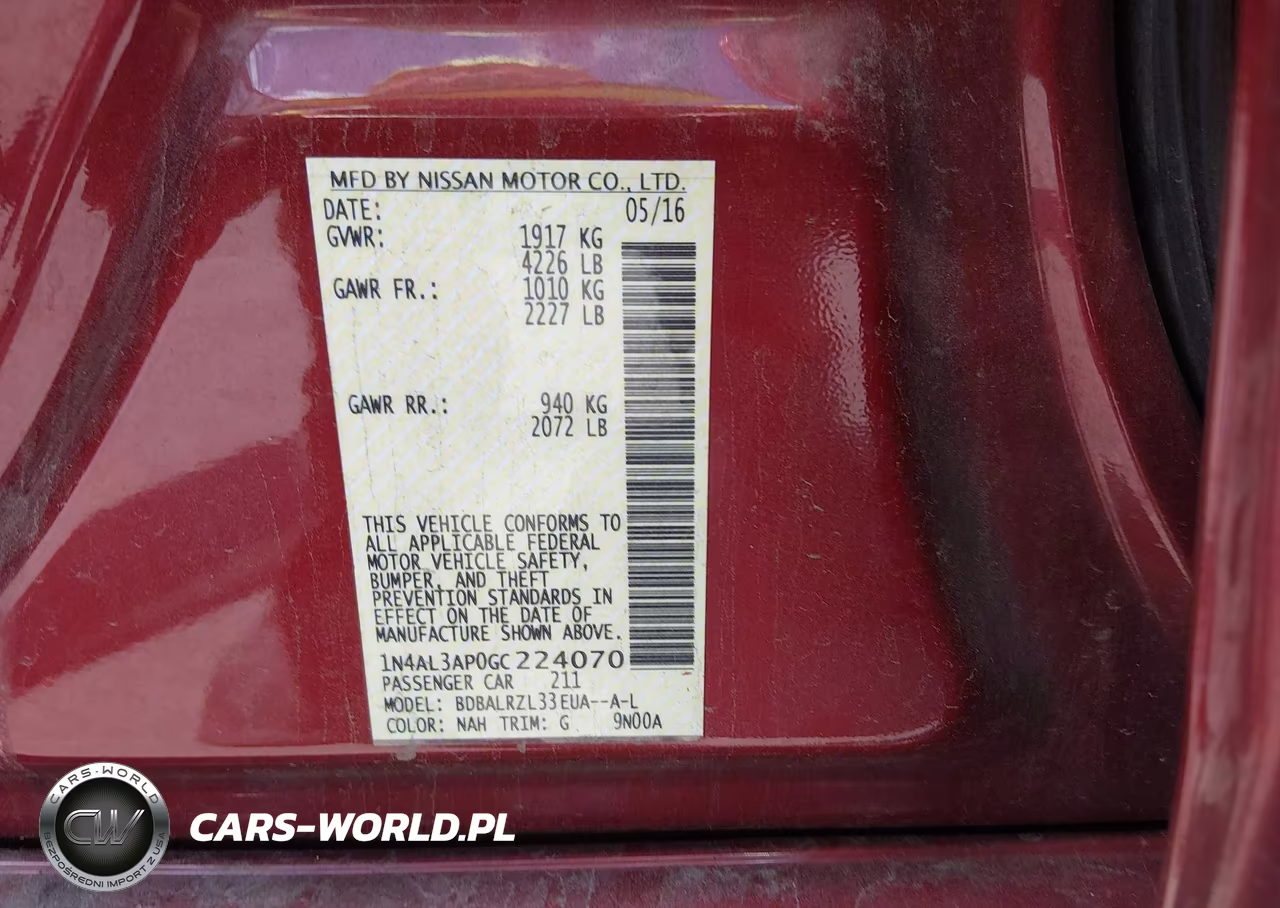 2016 Nissan Altima 2.5 Sl VIN:1N4AL3AP0GC224070 - 9