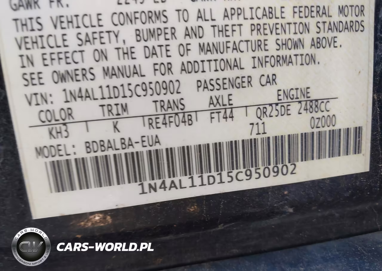 2005 Nissan Altima 2.5 S VIN:1N4AL11D15C950902 - 9